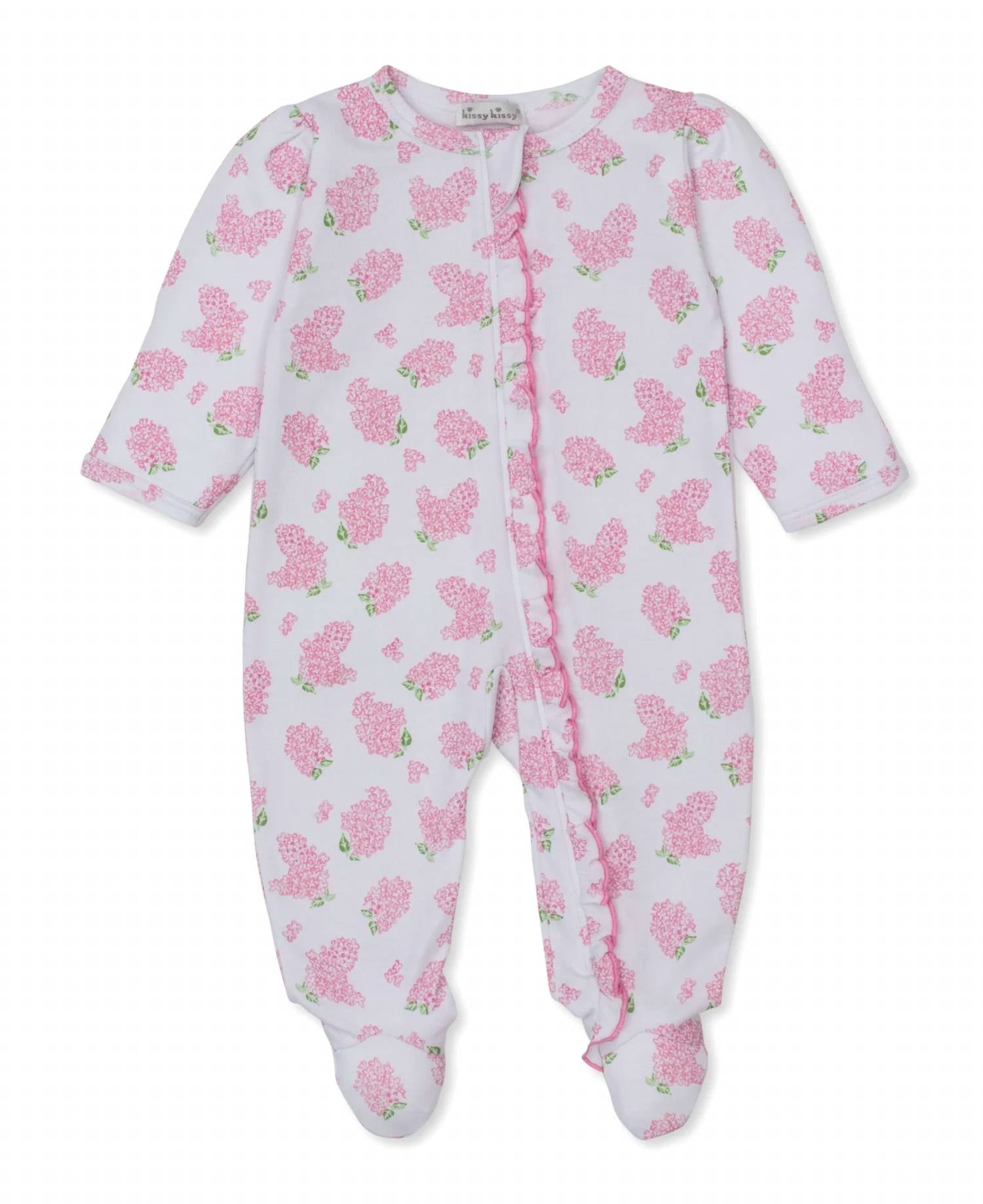 Kissy Kissy - Girl's Hydrangea Zipper Footie