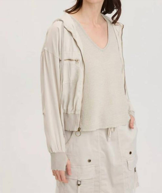 Xcvi - Kamey Distressed Bomber Jacket With Hood