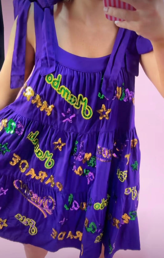 Mardi Gras Creations - Explosion Beads Sequin Mini Dress