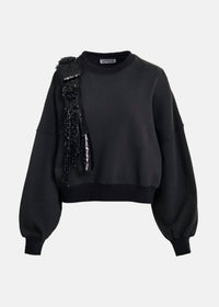 ESSENTIEL ANTWERP Ijoux Embroidered Sweatshirt in black - women's top - view 4