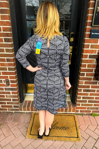 Tango Mango 3/4 Sleeve Spf Dress in black and white print - women's dress - view 4