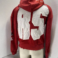 Resilient Studios Men's Rhinestone Zip Sweatshirt Jacket in red - men's shirt - alternate view