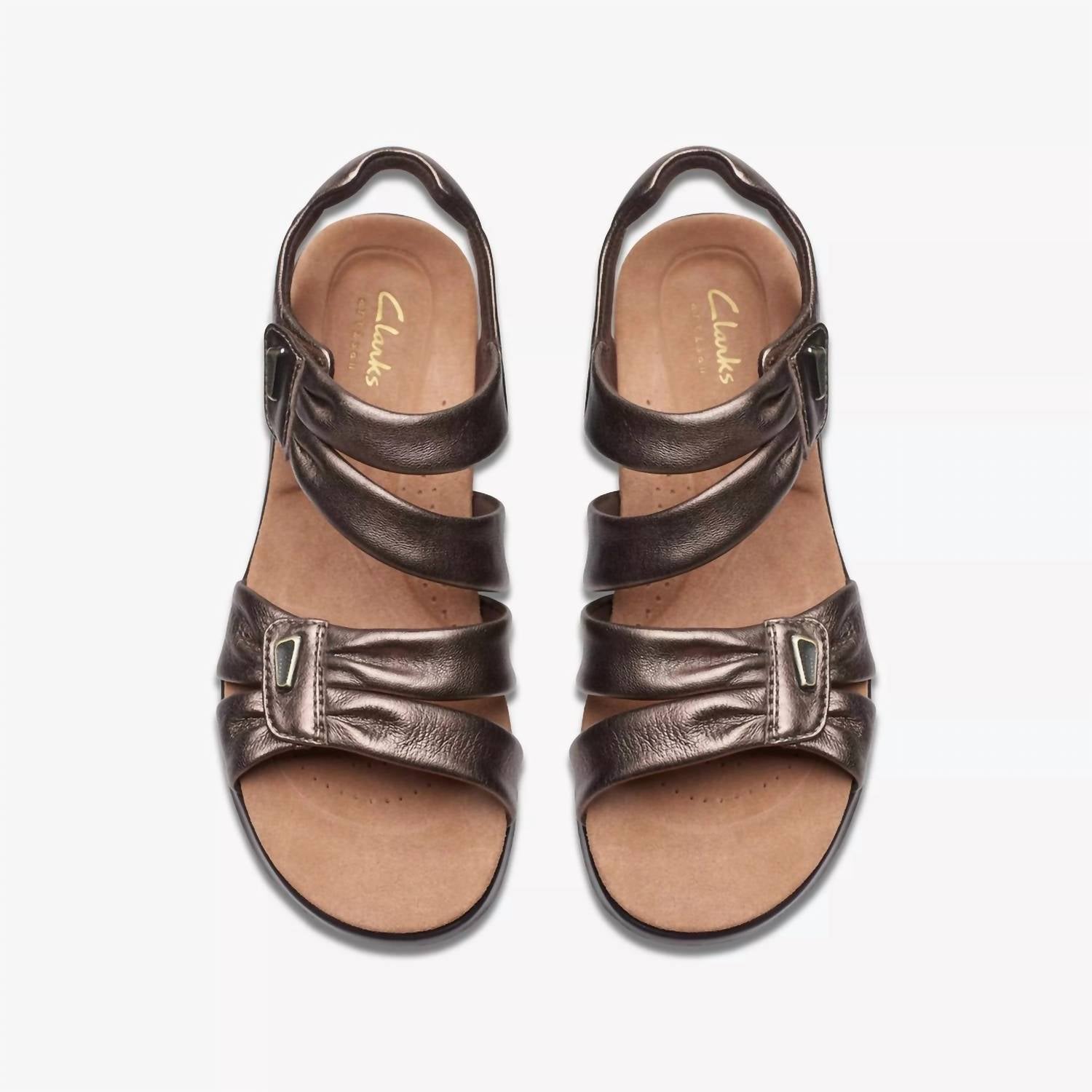 Clarks Women's Kitly Ave Leather Sandals in bronze - women's sandal - view 4