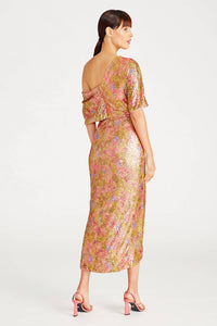 Theia - Women's Jade Draped High Low Gown