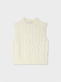 White + Warren - Merino Cashmere Bouclé Cable Vest