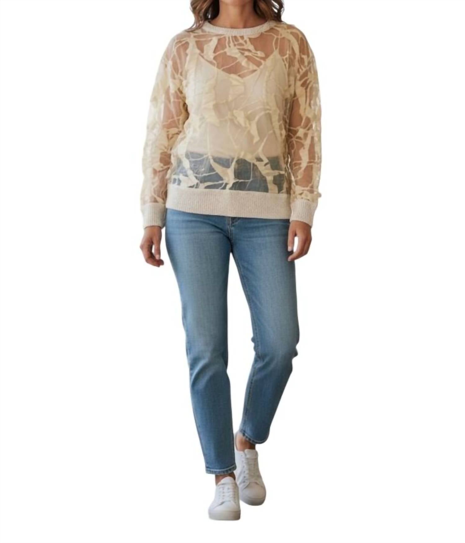 Lafayette 148 - Sheer Jacquard Crewneck Top