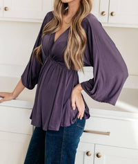 White Birch - Love On The Line V-Neck Peplum Blouse