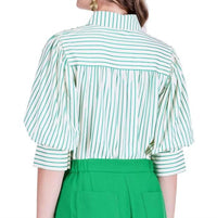 Joy Joy - Stripe Puff Sleeve Top