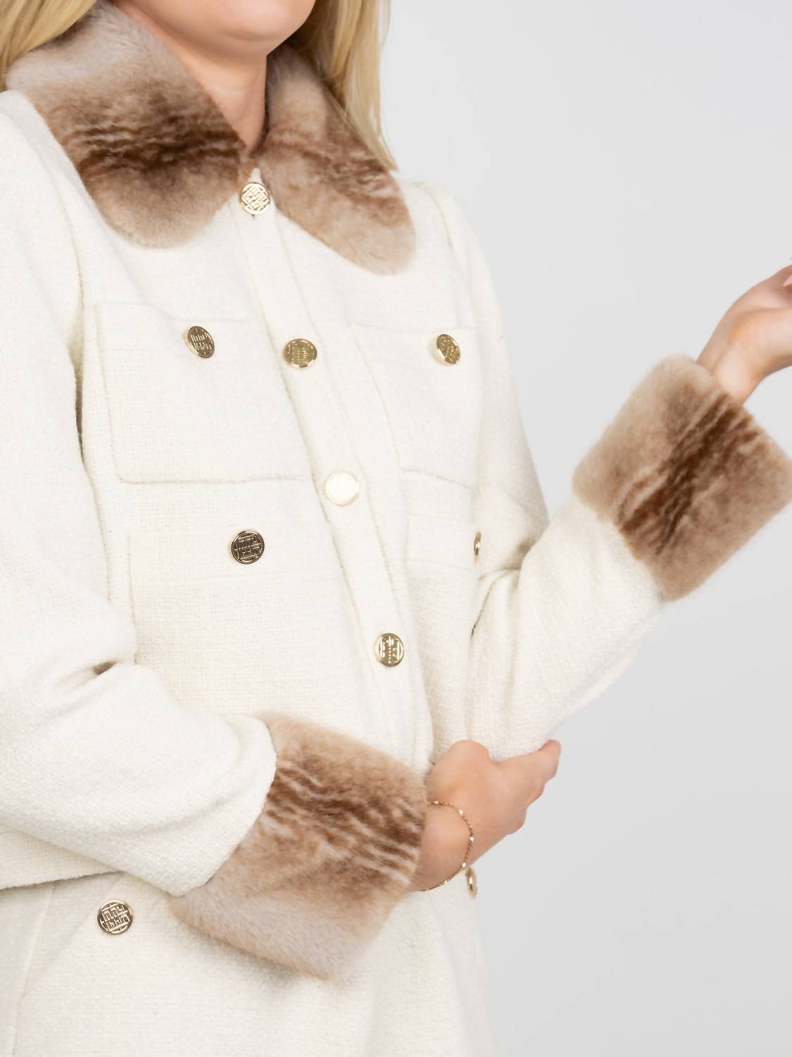 Emily McCarthy Lady Cropped Jacket in winter white - women's jacket - view 5