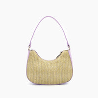 Like Dreams - Women's Nyomi Floral Straw Top Handle Shoulder Bag