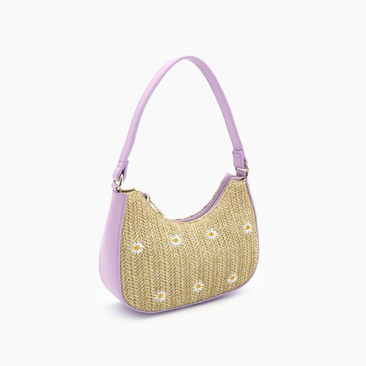 Like Dreams - Women's Nyomi Floral Straw Top Handle Shoulder Bag