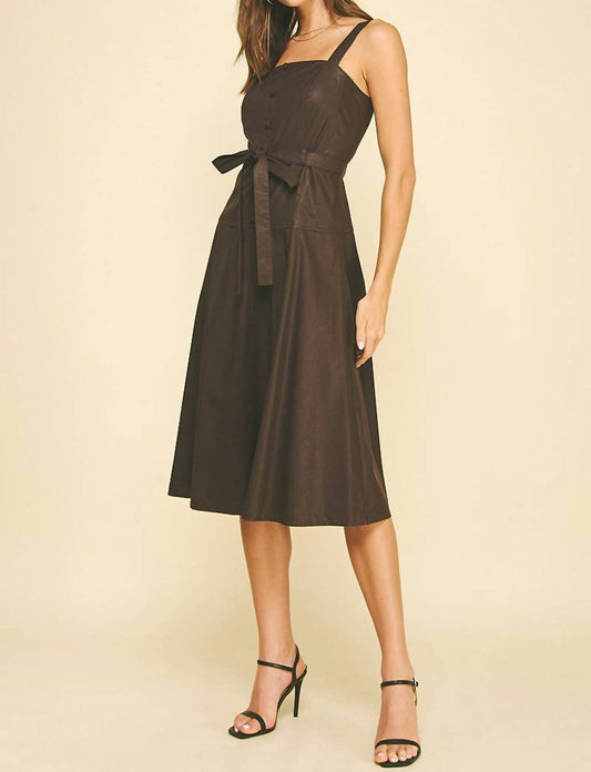 Pinch - Allyn Faux Leather Midi Dress