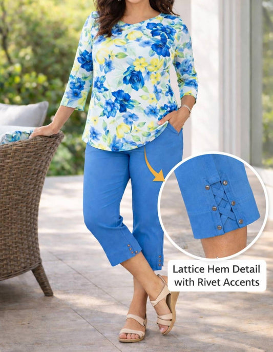 N Touch - Lattice Hem Detailed Capri