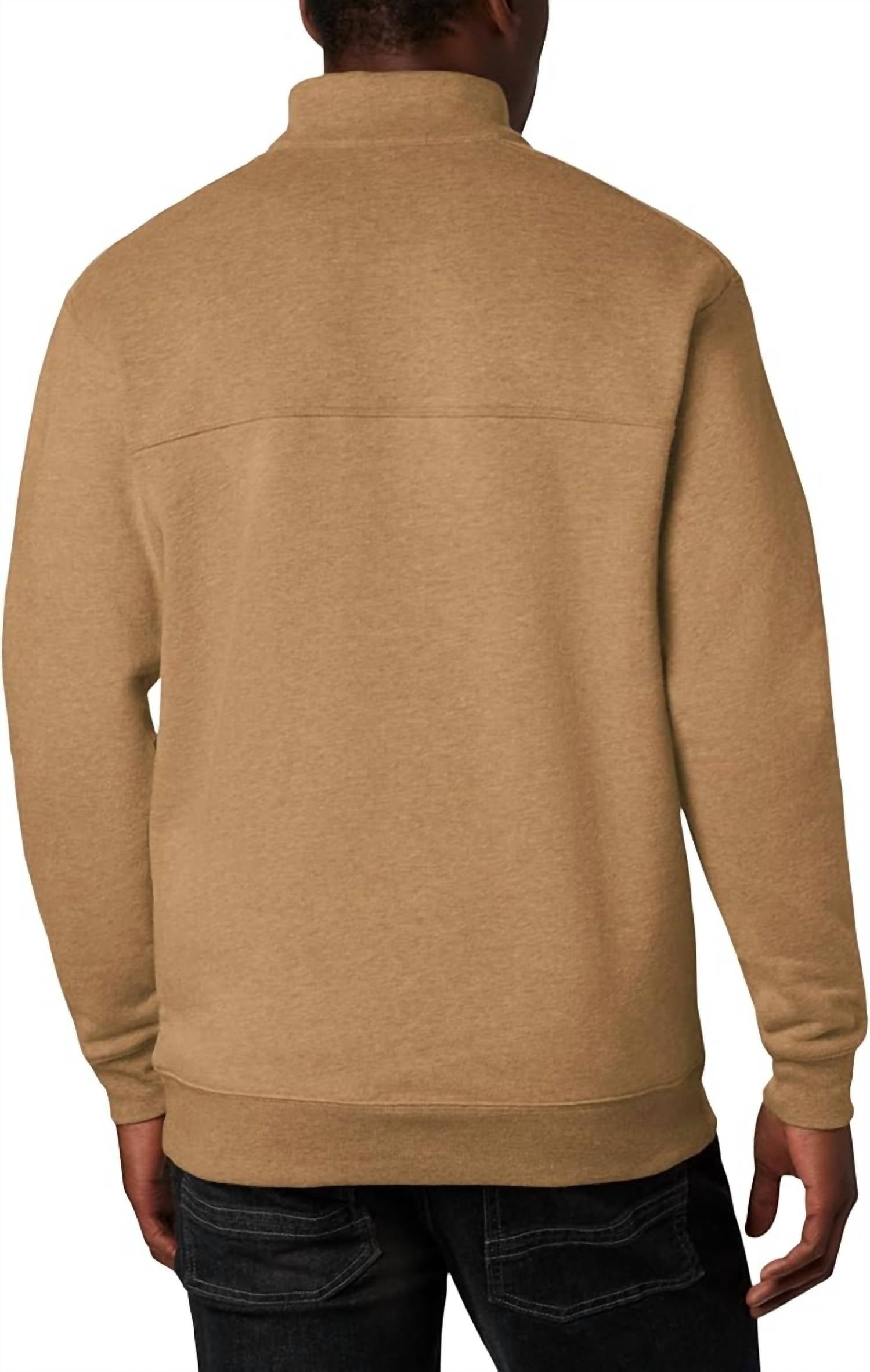 Columbia Hart Mountain Ii Half Zip Pullover in delta heather - men's sweater - detail view