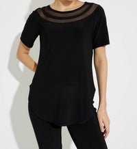 Joseph Ribkoff Blaire Short Sleeve Tunic Top in black - women's shirt