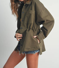 Buttermelon - Fall Adjustable Waist Cotton Jacket