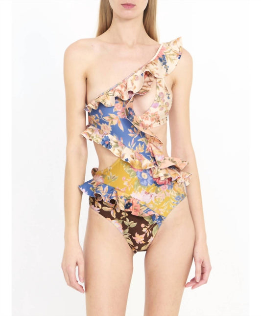 Zimmermann - August Asymmetric Frill Swimsuit