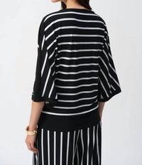 Joseph Ribkoff - Silky Knit Stripe Print Fitted Top