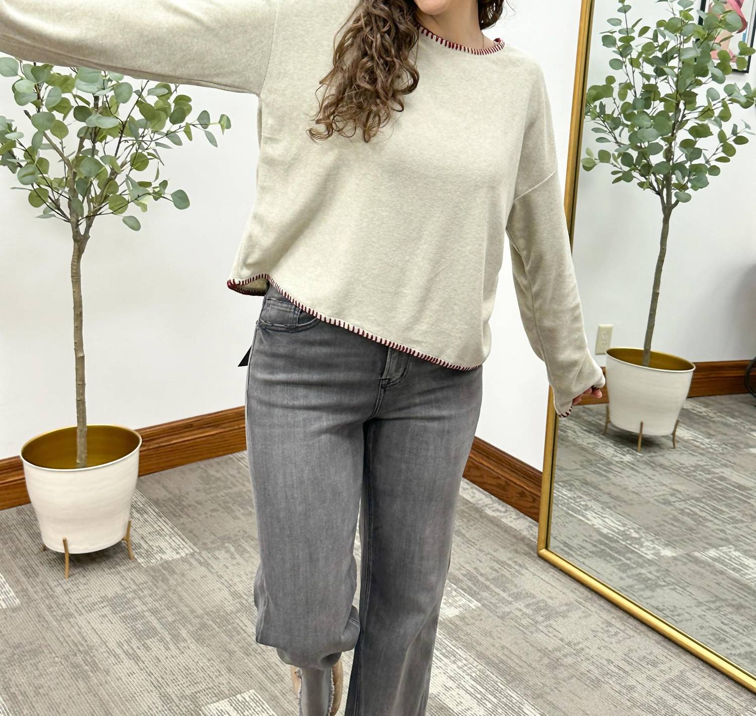 Hayden La - Cora Long Sleeve Boxy Top