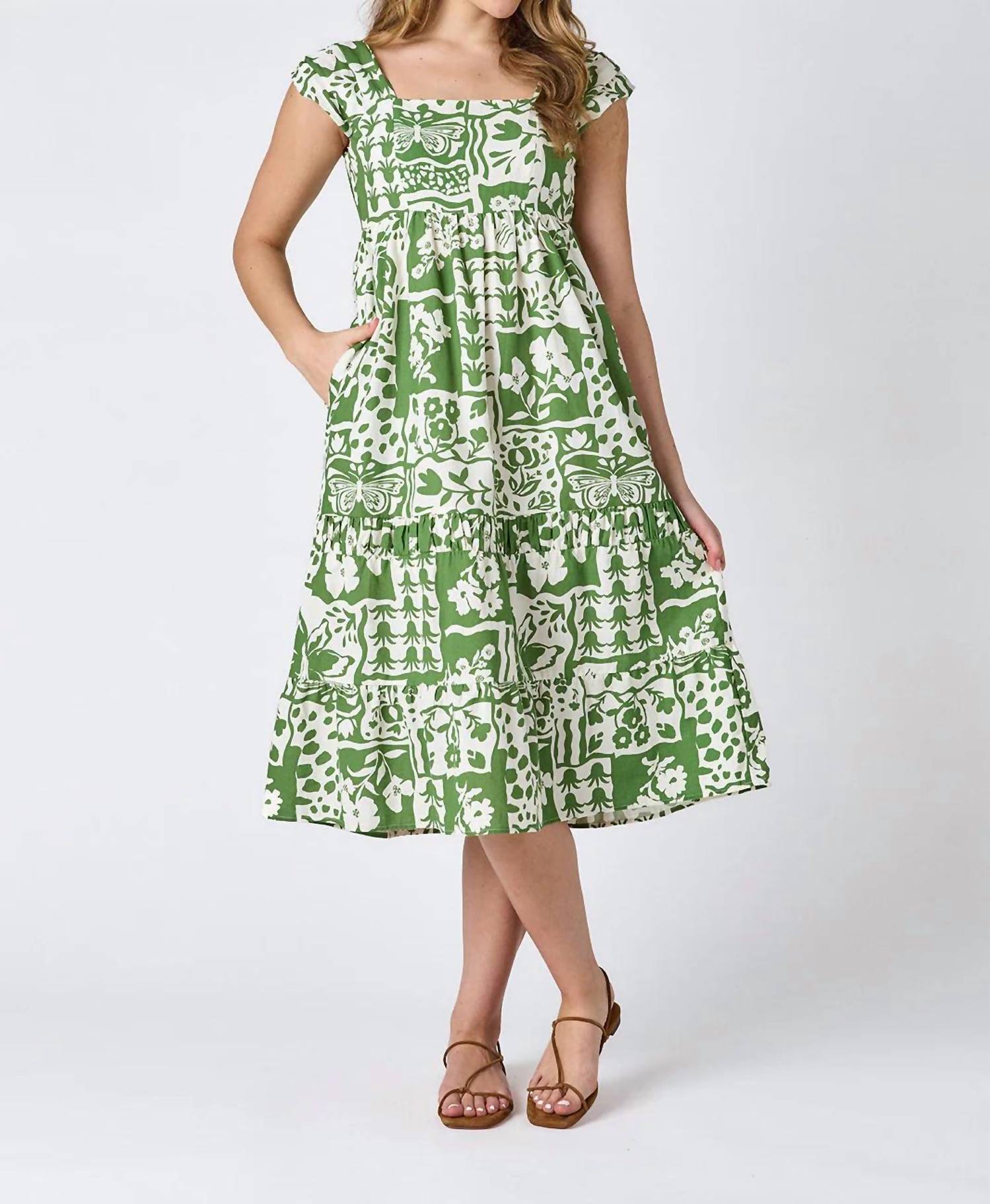 Crosby by Mollie Burch Amara Midi Dress in green - women's dress - view 4