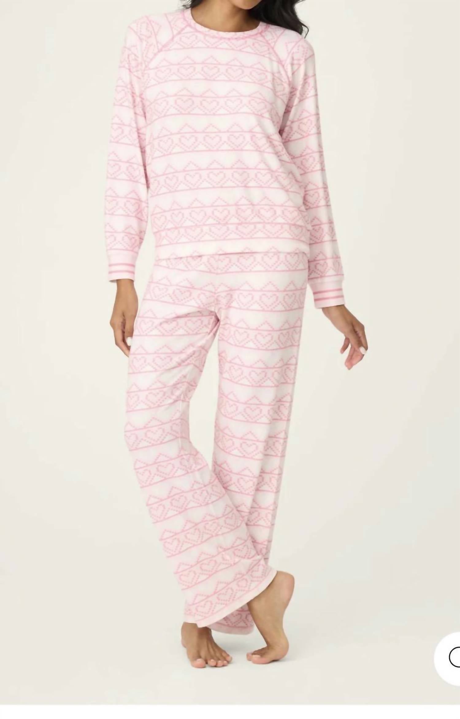 Pj Salvage - Fairisle Heart Print Peachy PJ Set