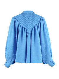 THE SHIRT The Shiv Ruffled Shirt in cornflower blue - women's blouse - view 4