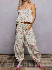 Pol - Double Gauze Floral Lace Patch Joggers