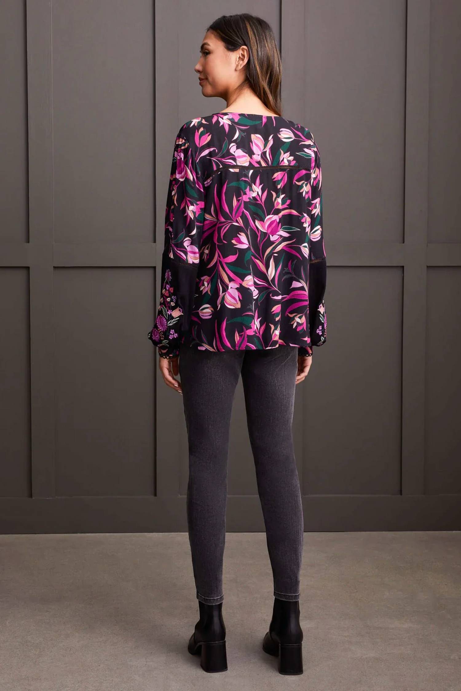 Tribal - Dedra Embroidered Button-up Blouse