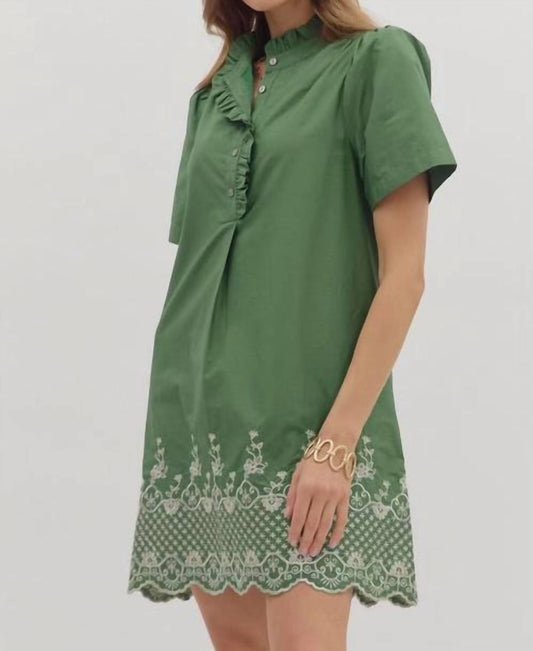 Entro - Contrast Embroidered Floral Dress