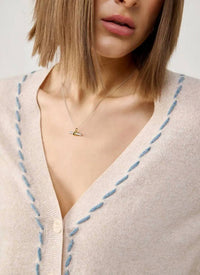 Autumn Cashmere - V-neck Cardigan With Tubular Lacing