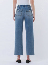 Vervet By Flying Monkey - High Rise Patch Pocket Slim Wide Jeans
