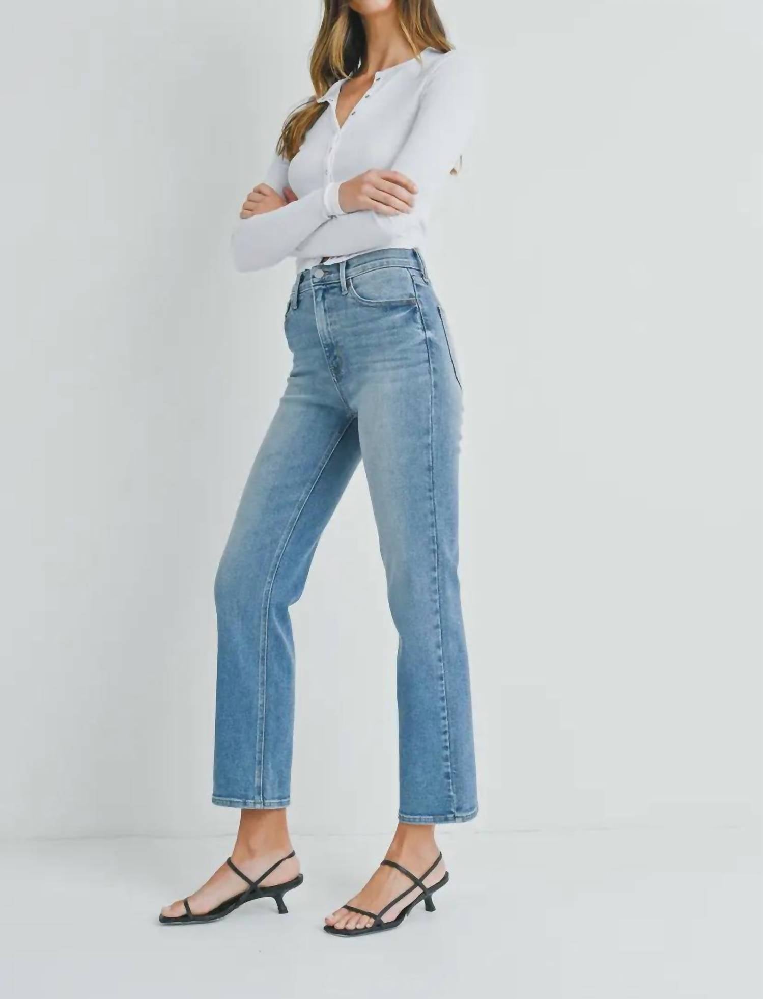 Just Black Denim - Denim High Rise Crop Straight Jeans