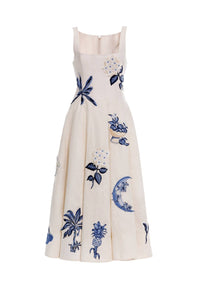 Agua By Agua Bendita - Frontera Wild Embroidered Linen Midi Dress