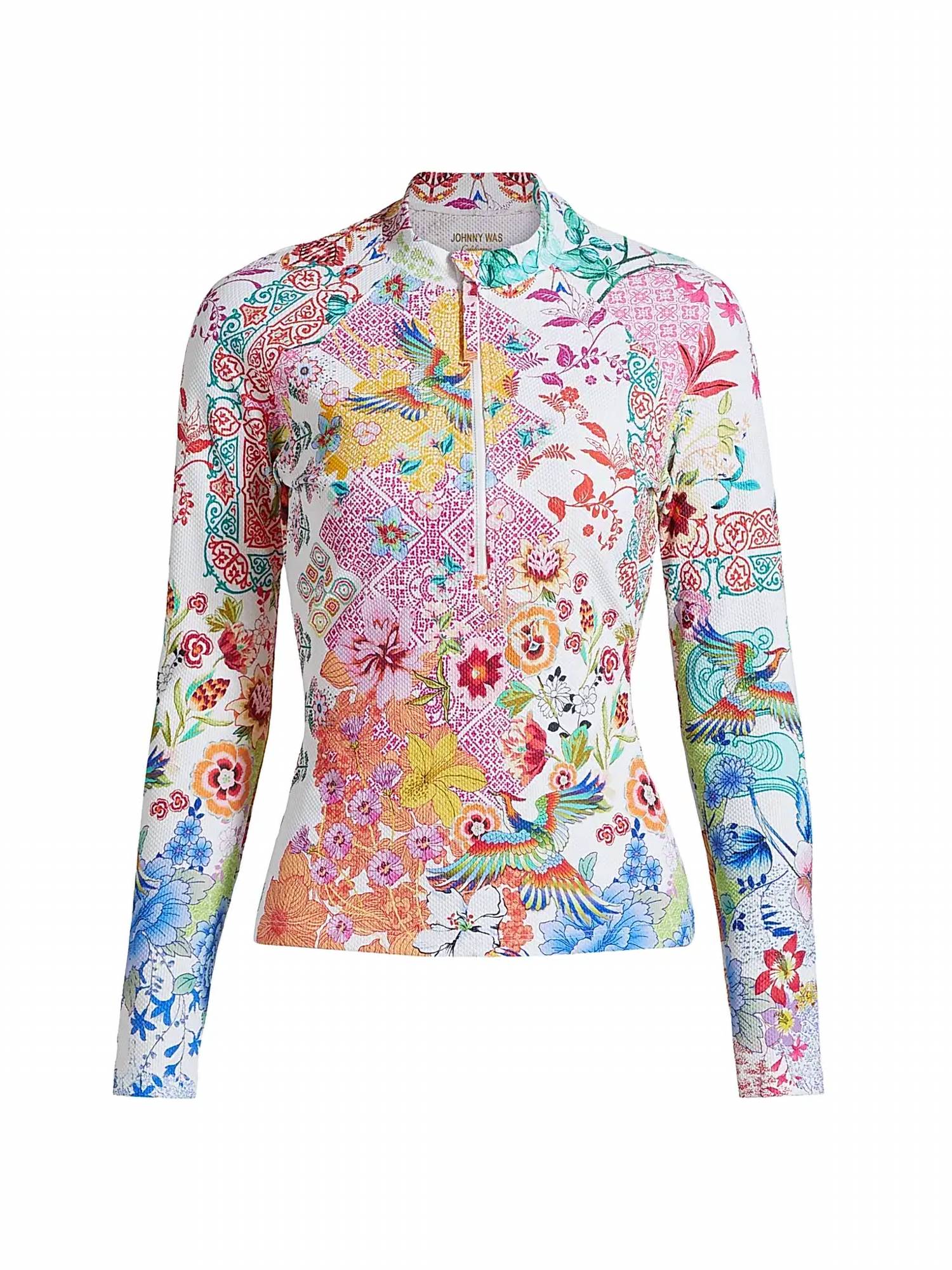 Johnny Was - Reverse Pique Long Sleeve Surf Shirt