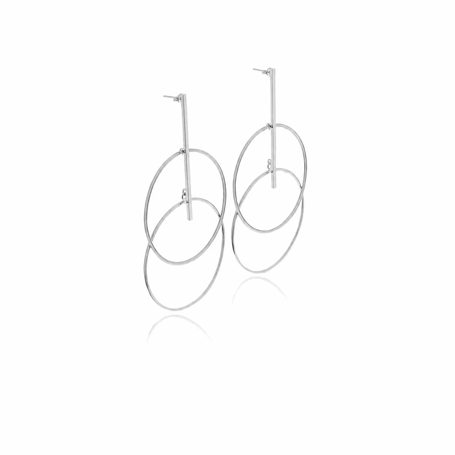 Georgina Jewelry - Women's Two Circle Bar Earrings