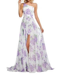 Sherri Hill - Chiffon A-line Floral Print Gown