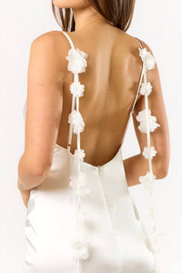 Blue Blush To Have And To Hold 3d Floral Applique Maxi Dress in white - women's dress - view 4