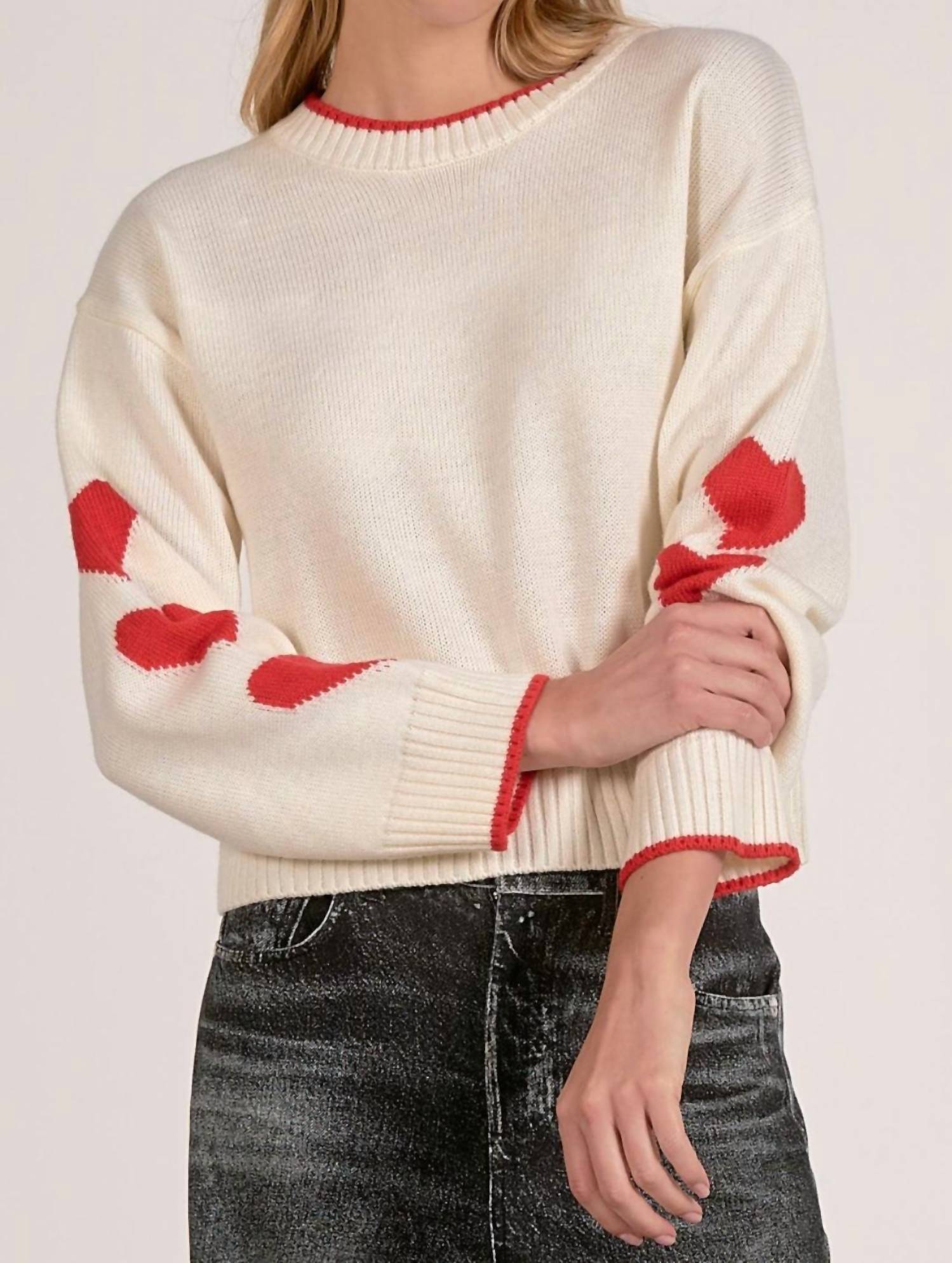 Elan - Hearts Sweater Top