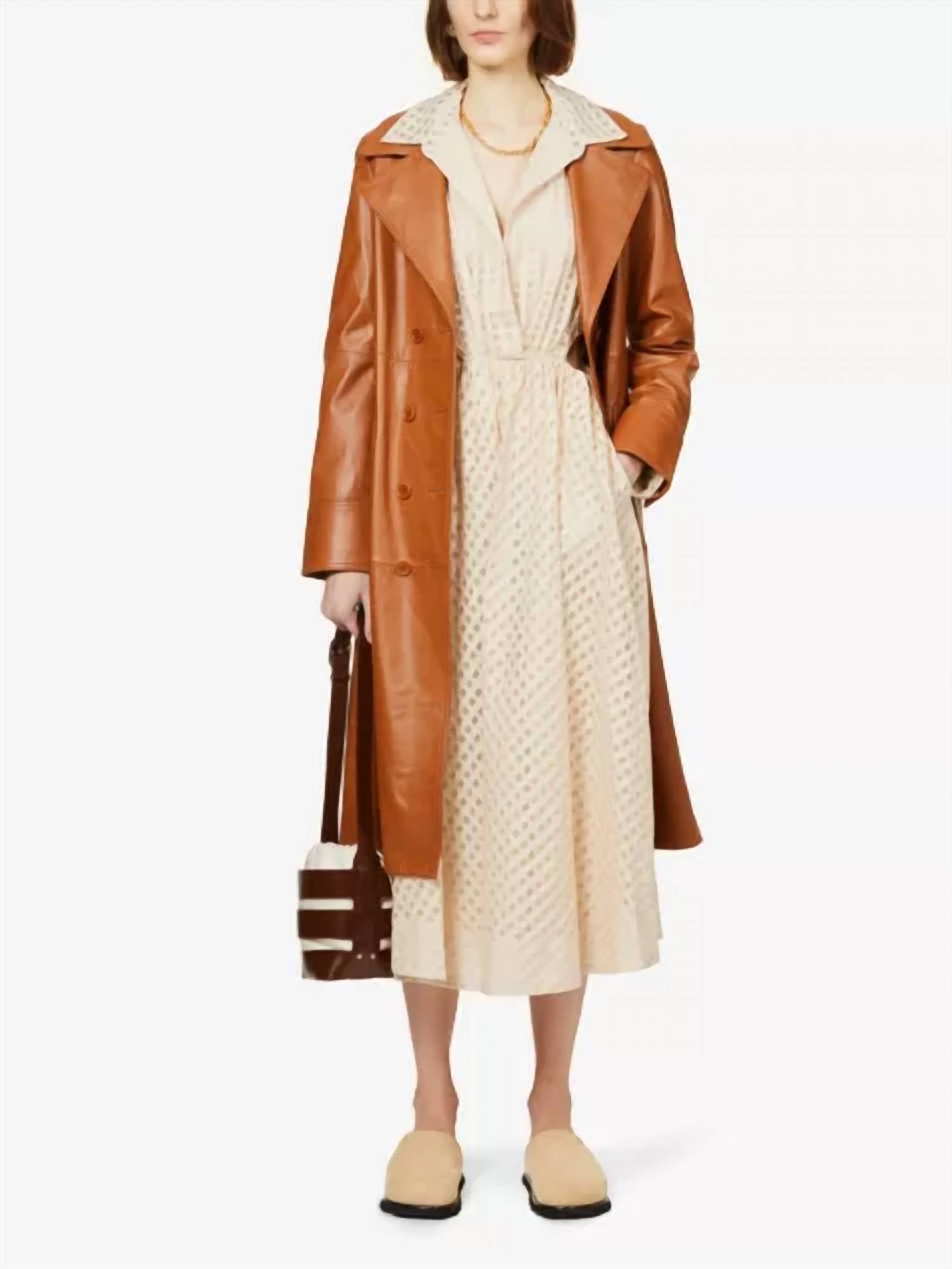 JONATHAN SIMKHAI Allie Cotton And Silk Shirt Dress in champagne - women's dress