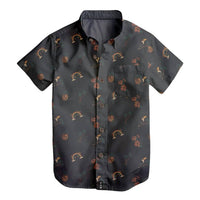 TINY WHALES Boy's Aloha Vibes Button Up Top in black - kids' shirt