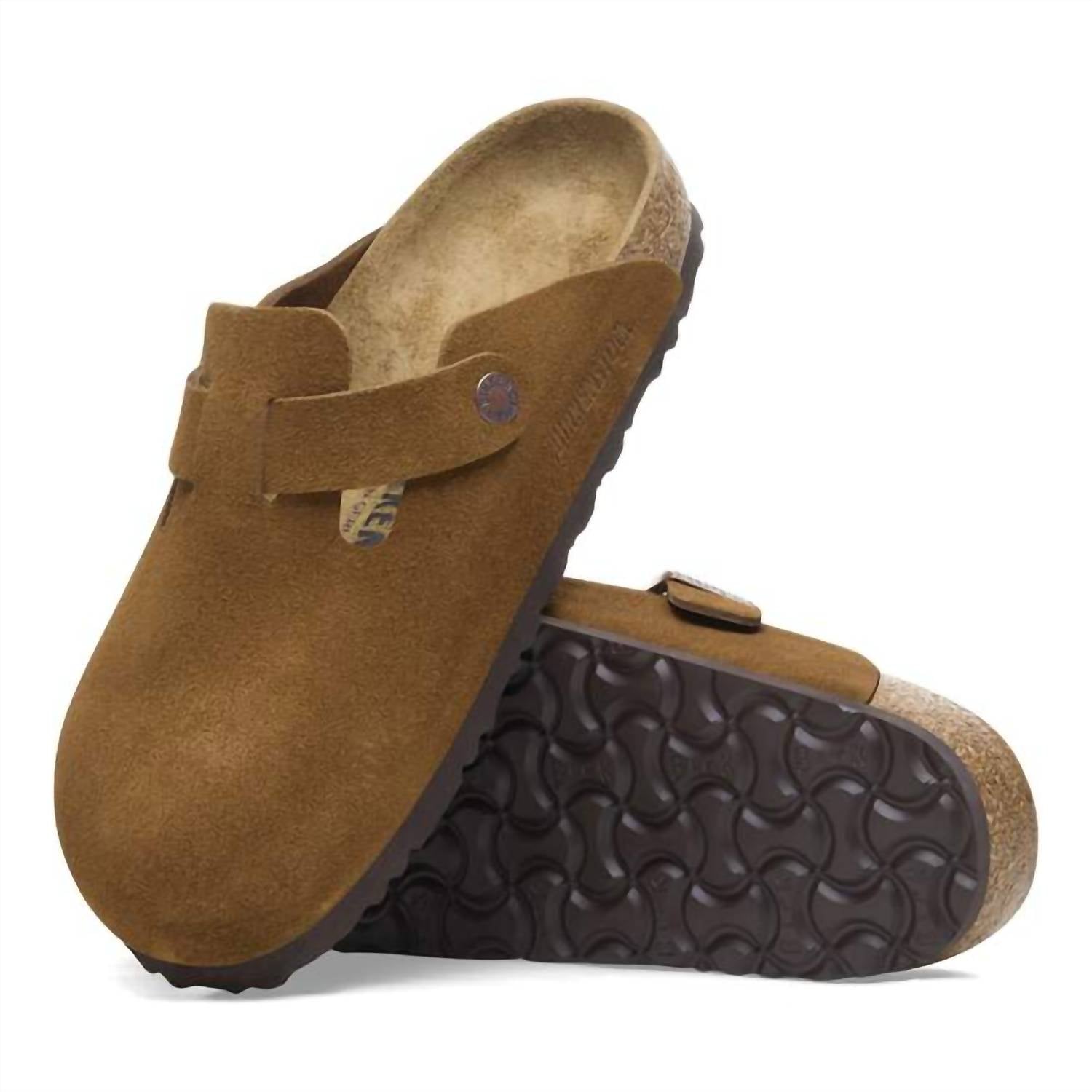 Birkenstock - Unisex Boston Suede Narrow Leather Clogs