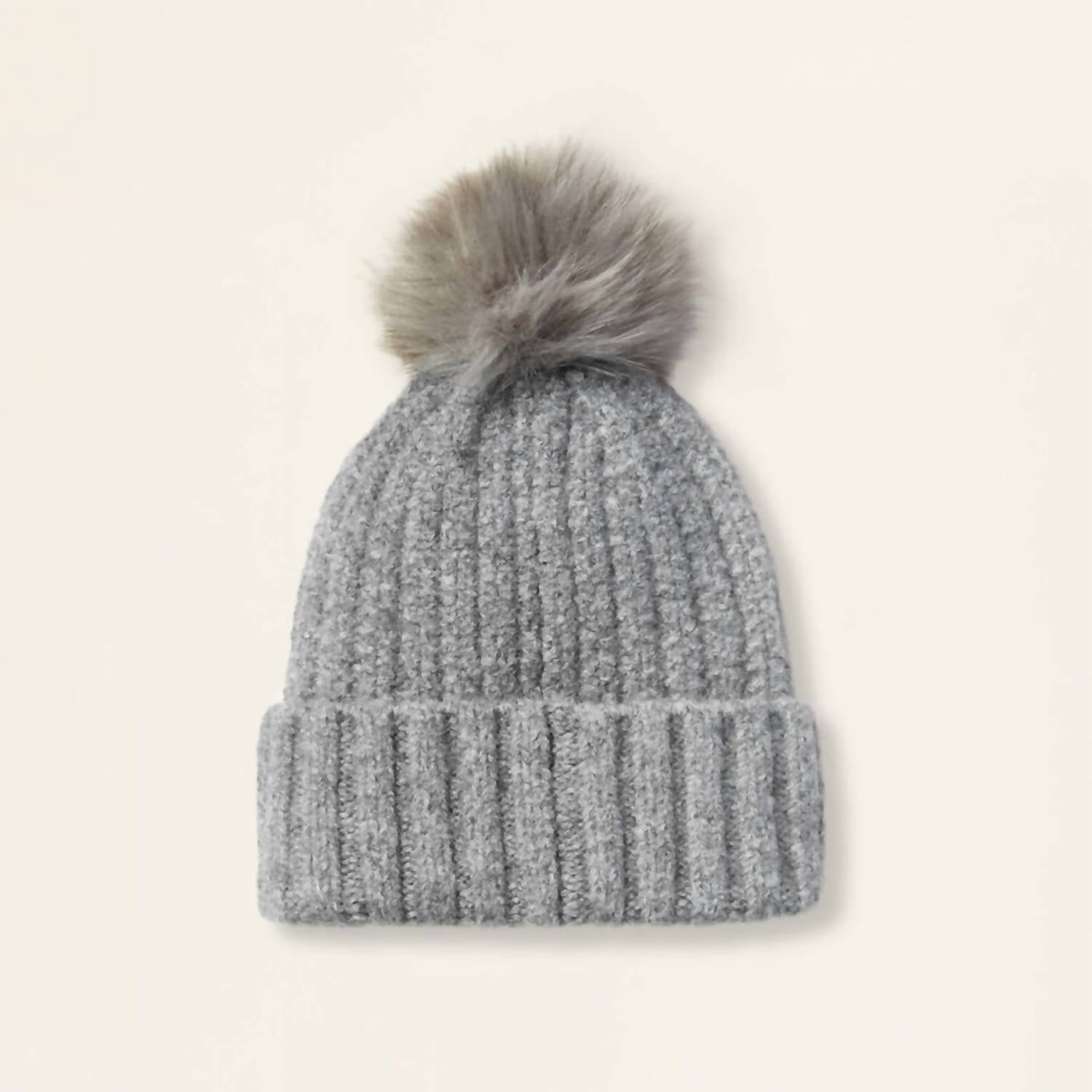 Ariat - Women's Chilton Faux Fur Soft Knit Pom Beanie