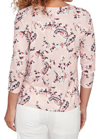 Emaline - V Neck Paisley Onion Skin Top