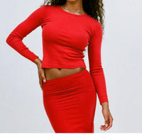 GIL RODRIGUEZ Turtleneck Long Sleeve Bellevue Tee in tomate - women's long sleeve top