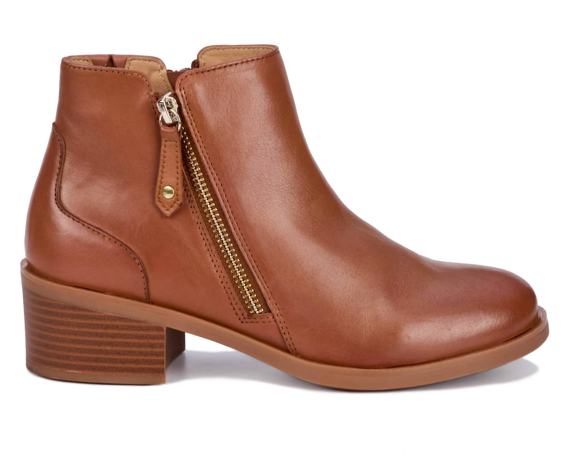 Ros Hommerson Women's Dixon Leather Boot in luggage - women's shoe