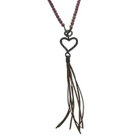 Legend Or Lies - Women's Stone Heart & Tassel Toggle Necklace