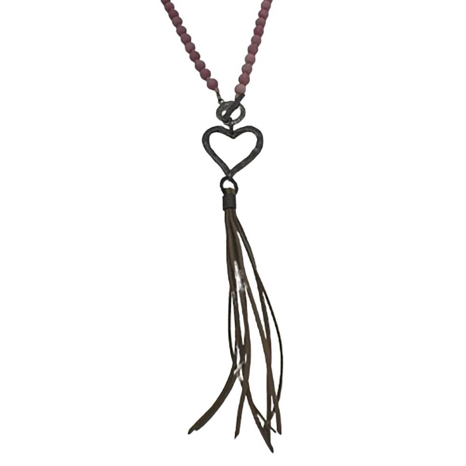 Legend Or Lies - Women's Stone Heart & Tassel Toggle Necklace