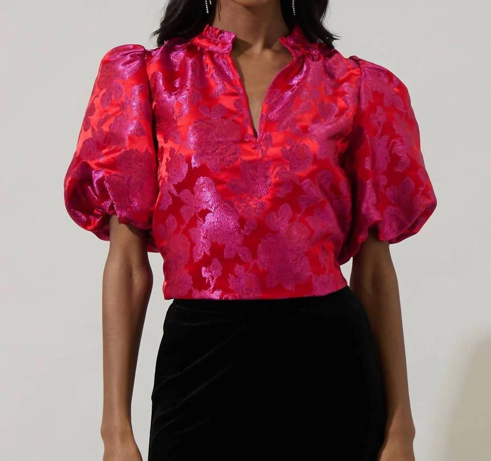 Sugarlips - Duson Floral Jacquard Top