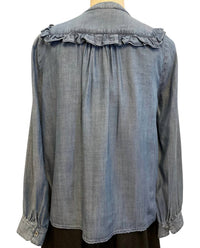 Current Air - Women's Denim Ruffle Button Down