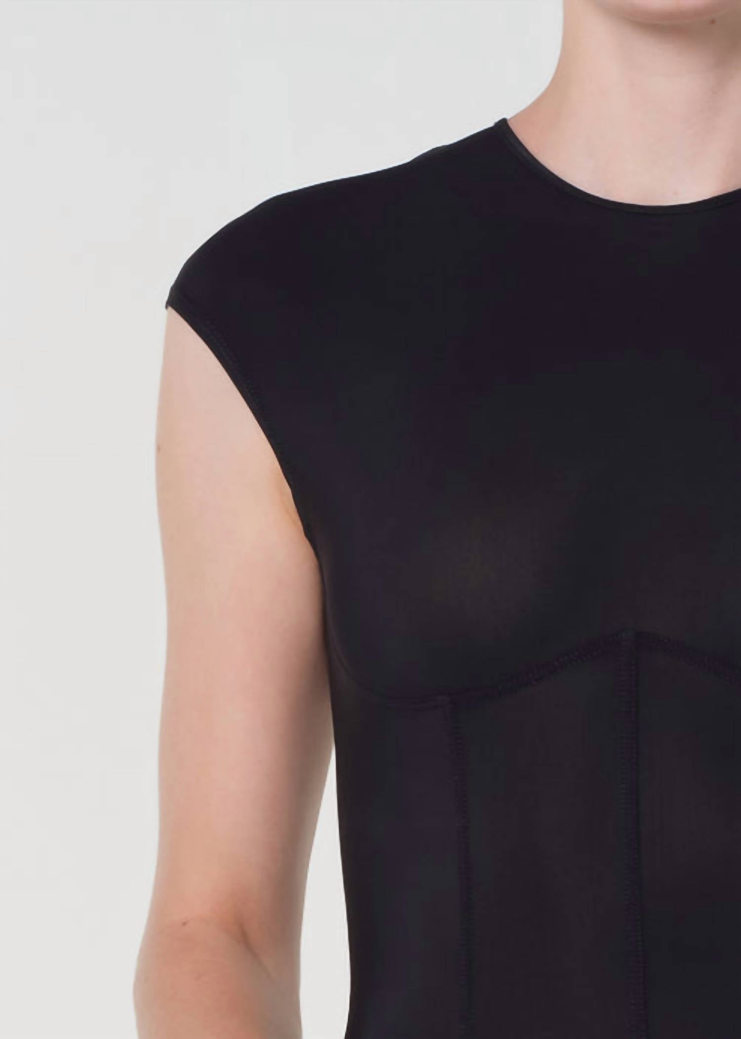AGOLDE Nadia Fitted Bodysuit in black - women's shirt - view 5
